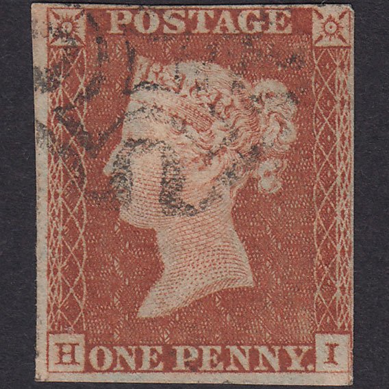 GB QV 1841 1d Red-brown (Plate 27) SG8-B1(1) GUideline HI GU 4 Margins MX