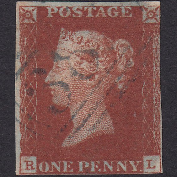 GB QV 1841 1d (Plate 62) SG10-B1(4) RL FU nr 4M Blue-black Cancel