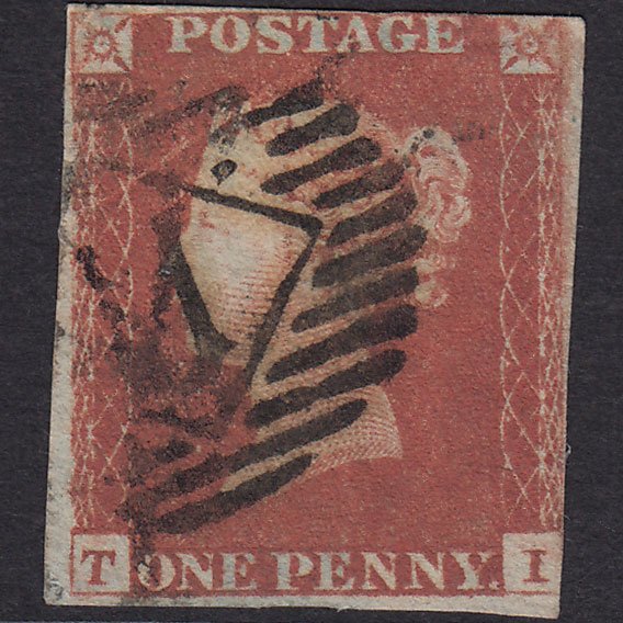 GB QV 1841 1d Red-brown (Plate 86) SG8-B1(1) TI PU London IS 11
