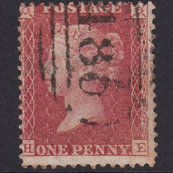 GB QV 1857 1d Rose-Red Plate 59 SG40-C10(1) HE FU