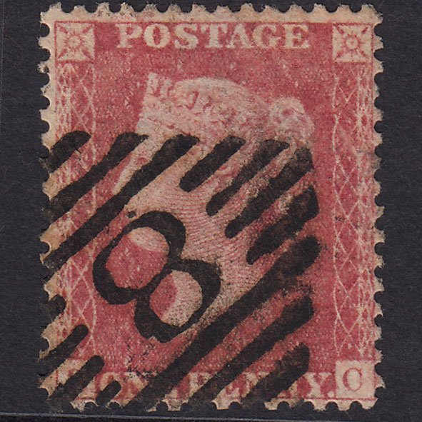 GB QV 1857 1d Rose-Red Plate 34 SG40-C10(1) SC FU Armagh 8