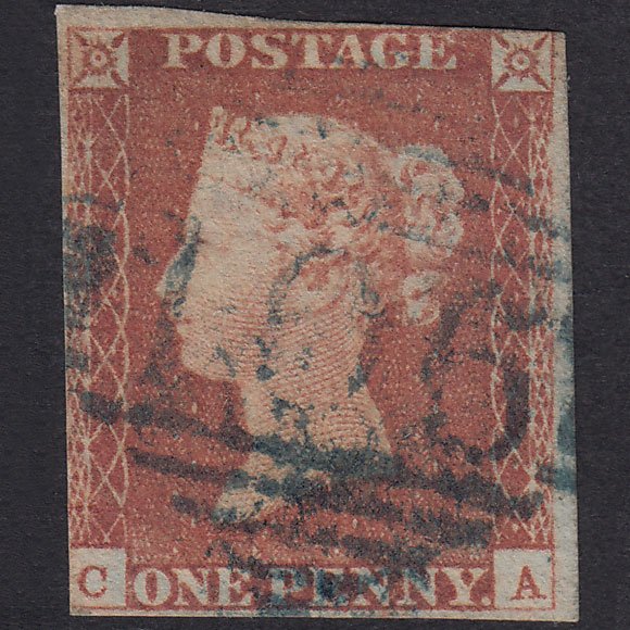 GB QV 1841 1d Red-Brown Plate 68 SG8-B1(1) CA GU Blue Cashel 106