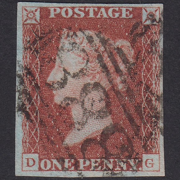 GB QV 1841 1d Red-Brown Plate 68 SG8-B1(1) DG FU 4 Margins Winchester 888