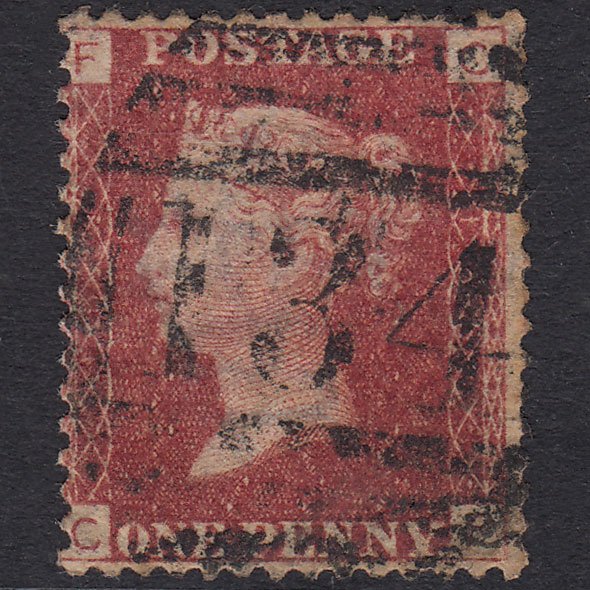 GB QV 1864 1d Lake-Red Plate 135 SG44-G1(2) CF GU Bristol 134