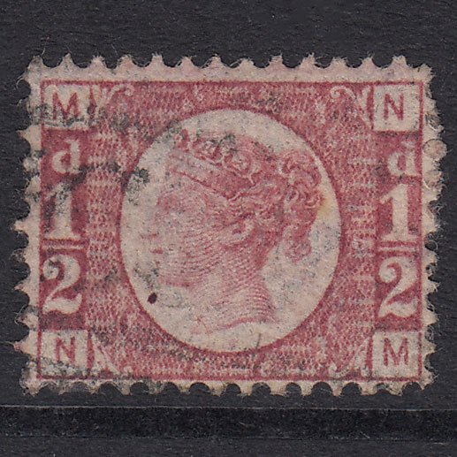 GB QV 1870 1/2d Rose-Red Plate 15 SG48-G4 NM GU Light Cancel Well Centred