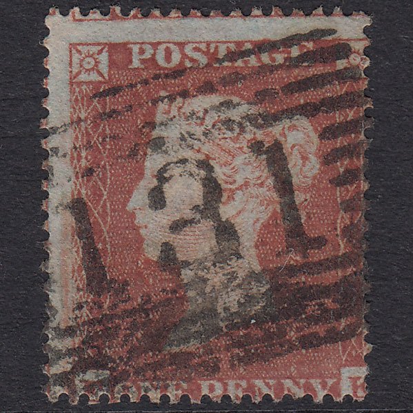 GB QV 1854 1d Red-Brown Plate 194 SG17-C1(1) EK GU Edinburgh 131