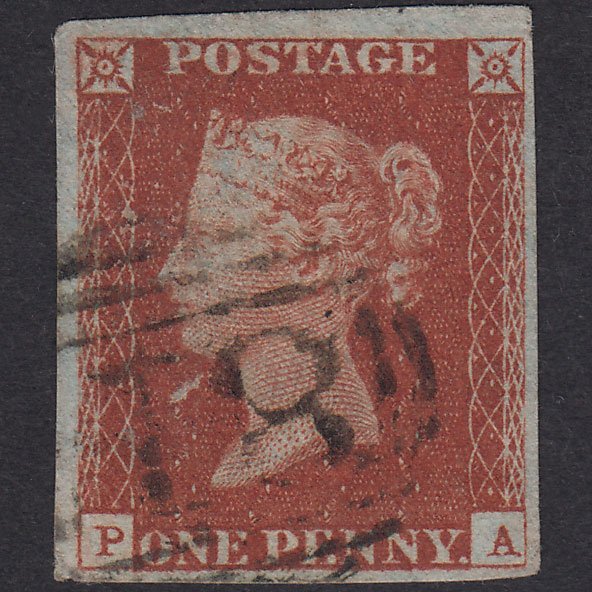 GB QV 1841 1d Red-Brown Plate 55 SG8-B1(1) PA GU 4 Margins