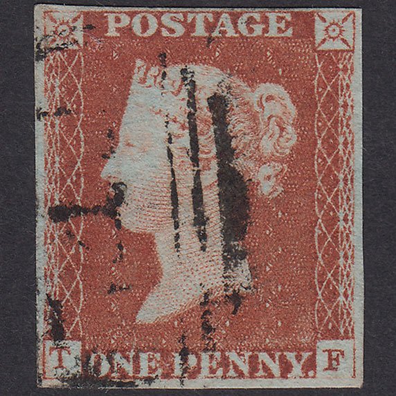 GB QV 1841 1d Red-Brown Plate 66 SG8-B1(1)-BS55 TF GU 4 Margins
