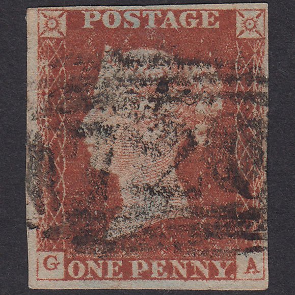 GB QV 1841 1d Red-Brown Plate 46 SG8-B1(1)-BS35 GA GU 4 Margins