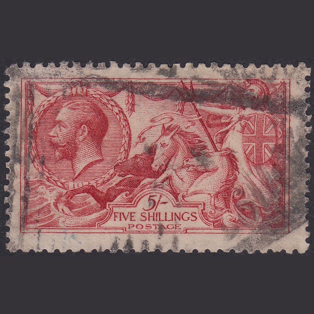 GB KG5 1915 5/- Pale Carmine Seahorses SG410-N67(3) FU