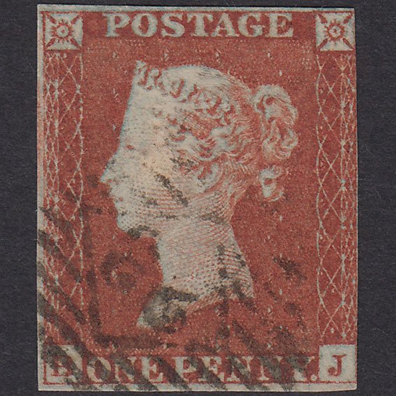GB QV 1841 1d Red-Brown Plate 154 SG8-B2(1) BJ FU Nr 4M London IS 23
