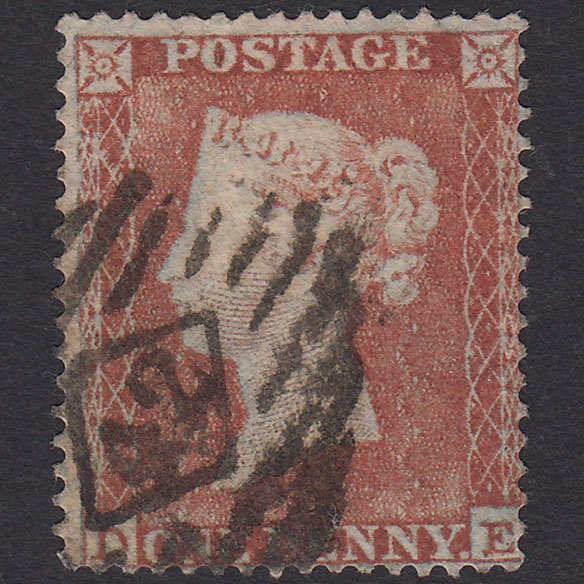 GB QV 1854 1d Plate 176 SG17-C1(1) DE FU London IS 42 Worn Impression