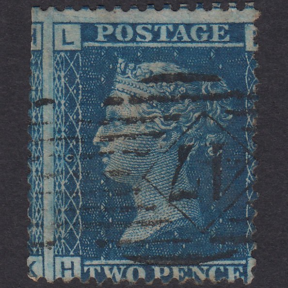 GB QV 1858 2d Blue Plate 9 SG45-G2 HL GU London IS 47.G