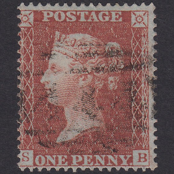 GB QV 1855 1d Red-Brown Plate 6 SG21-C4(1) SB VFU Leamington 444