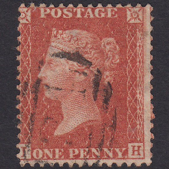 GB QV 1857 1d Red-Orange Plate 35 SGC9(2) IH FU Light Cancel