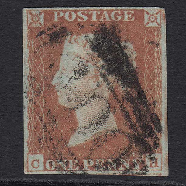 GB QV 1841 1d Red-brown (Plate 70) (SG8) 'CH' GU 4 Margins