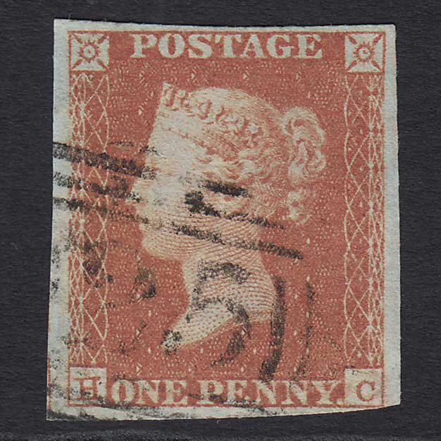 GB QV 1841 1d Red-brown (Plate 96) (SG8) 'HC' GU nr 4 Margins