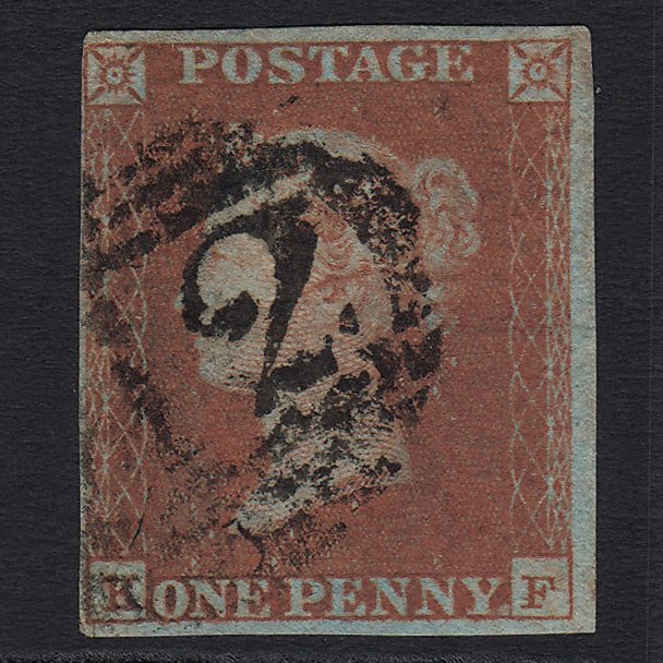 GB QV 1841 1d Red-brown (Plate 97) (SG8) 'KF' GU 4 Margins