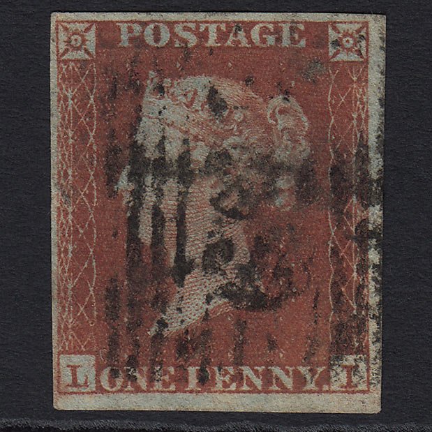 GB QV 1841 1d Red-brown (Plate 159) (SG8) 'LI' GU in Scotland 4 Margins