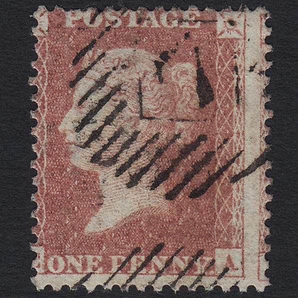 GB QV 1857 1d Rose-red (Plate 60) SG40-C10(1) EA GU London IS 7 Misperf