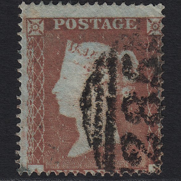 GB QV 1854 1d Red-brown SG17-C1(1) GU Exeter 285 Misperf