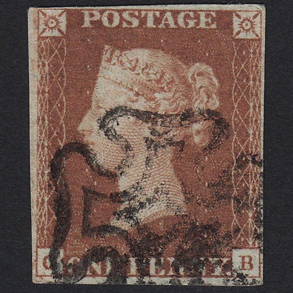 GB QV 1841 1d Red-brown (Plate 37) SG8-B1(1) CB FU 4M Imperf Maltese X