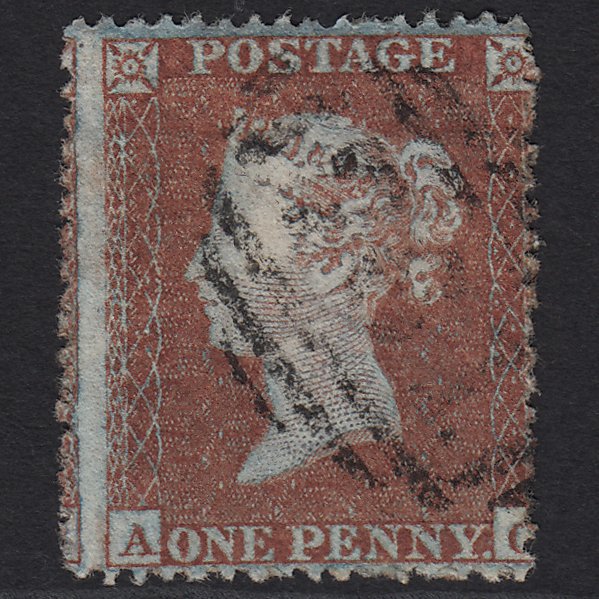 GB QV 1854 1d Red-brown Plate R4 SG17-C1(1) AC FU