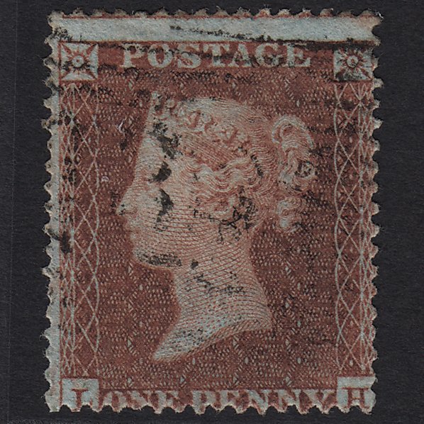 GB QV 1854 1d Plum Plate R3 SG17-C1(4) LH FU