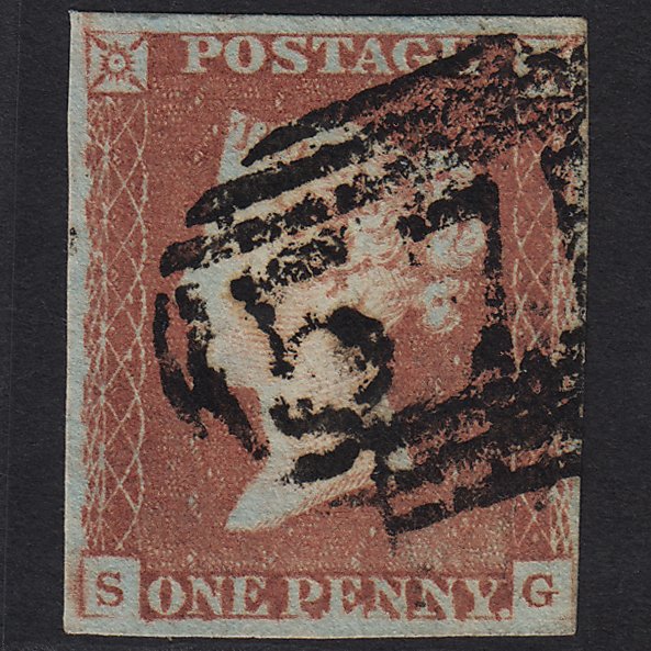 GB QV 1841 1d Red-brown (Plate 74) SG8-B1(1) SG FU Norwich 575 4 Margins