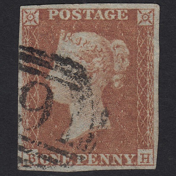GB QV 1841 1d Red-brown SG8-B1(1) BH GU 4 Margins