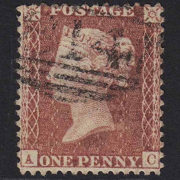 GB QV 1857 1d Deep Rose-red (Plate 56) SG41-C10(4) AC GU Missing Imprimatur
