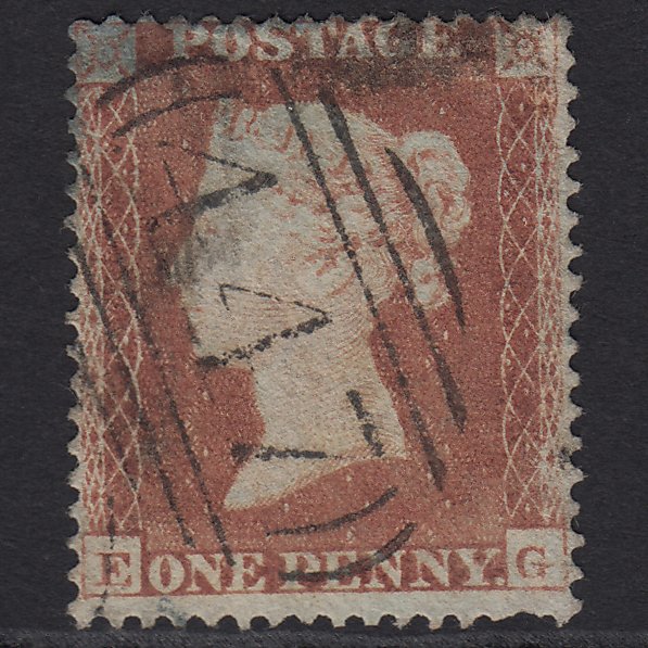 GB QV 1854 1d Red-brown (Plate 167) SG17-C1(1) EG GU Leeds 447