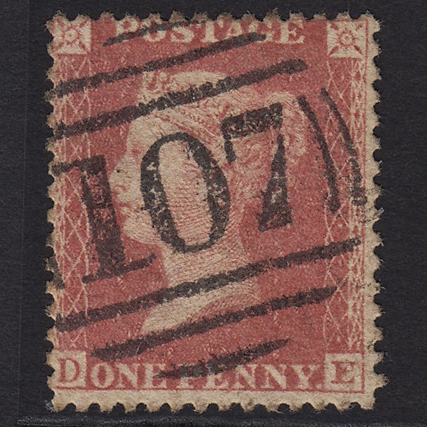 GB QV 1857 1d Rose-red (Plate 60) SG40-C10(1) DE FU Bradford 107