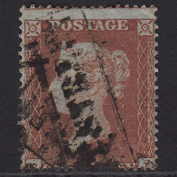 GB QV 1854 1d Red-brown SG17-C1(1) GU Scots Local Cancel Misperf