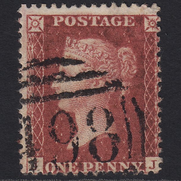 GB QV 1857 1d DP Rose-red (Plate 59) SG41-C10(4) JJ FU Manchester 498 Misperf