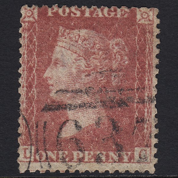 GB QV 1857 1d Rose-red (Plate 55) SG40-C10(1) LC GU Reigate 637