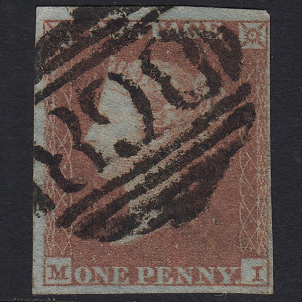 GB QV 1841 1d Red-brown (Plate 128) SG8-B2(1) MI FU West Bromich 868