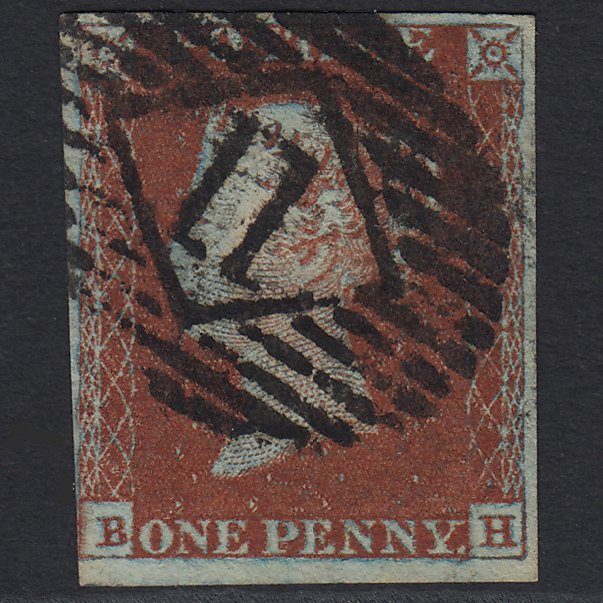 GB QV 1841 1d Deep Red-brown (Plate 50) SG10-B1(4) BH GU 4M London IS 11