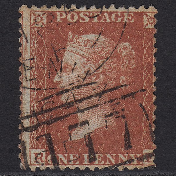 GB QV 1855 1d Red-brown (Plate 7) SG24-C3(1) RF GU Cheltenham 177 Misperf