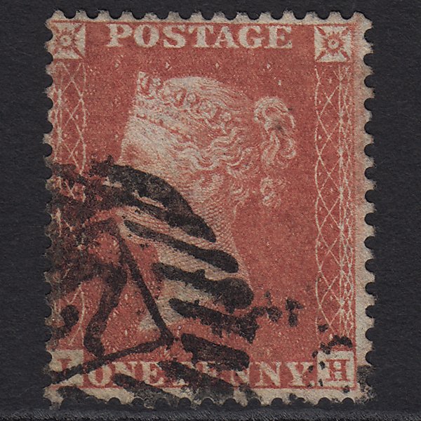 GB QV 1855 1d Red-brown (Plate 14) SG24-C3(1) JH GU London IS 12