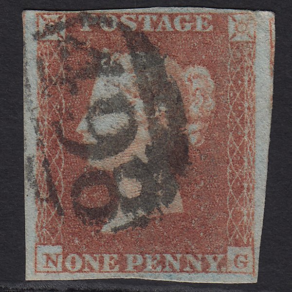 GB QV 1841 1d Red-brown (Plate 120) SG8-B1(1) NG GU 4M Manchester 498