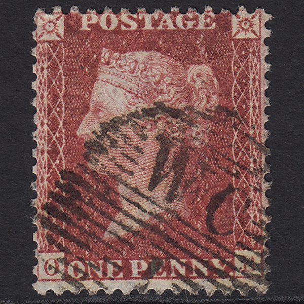 GB QV 1857 1d Deep Rose-red (Plate 34) SG41-C10(4) OB FU London D&S WC1 1d1a