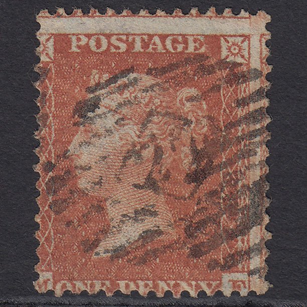 GB QV 1855 1d Red-brown (Plate 2) SG24-C3(1) MF FU London IS 27 Misperf