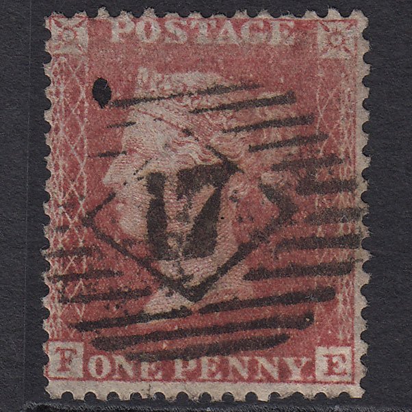 GB QV 1857 1d Rose-red (Plate 57) SG40-C10(1) FE GU London IS 17