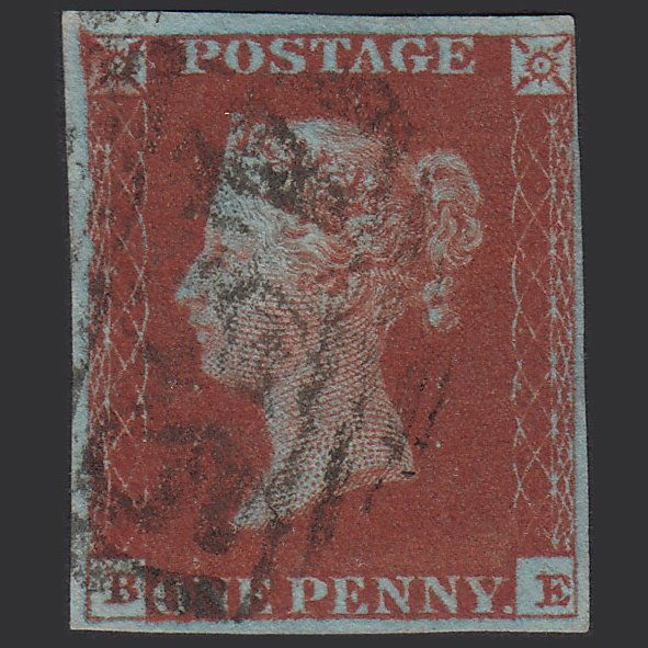 GB QV 1841 1d Very Blued (Plate 59) SG8a-B1(2) BE FU 4M Liverpool 466