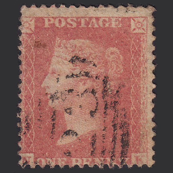 GB QV 1857 1d Pale Rose (Plate 34) SG39-C10(3) NK GU