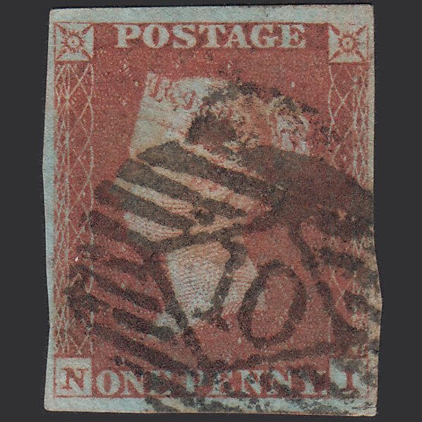 GB QV 1841 1d Red-brown (Plate 85) SG8-B1(1) NI GU 4M Imperf London IS 10