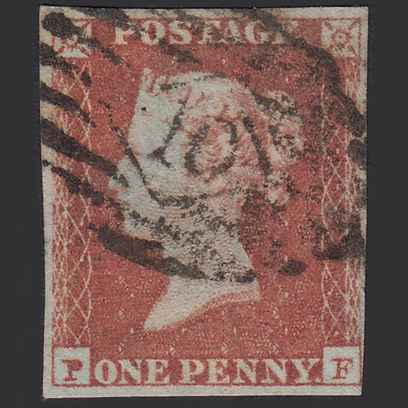 GB QV 1841 1d Red-brown (Plate 98) SG8-B1(1) PF GU 4M Imperf London IS 10