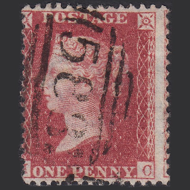 GB QV 1857 1d Rose-red (Plate 58) SG40-C10(1) MC FU Misperf