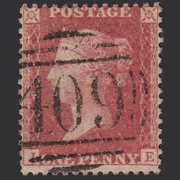GB QV 1857 1d Rose-red (Plate 27) SG40-C10(1) JE VFU Jersey 409
